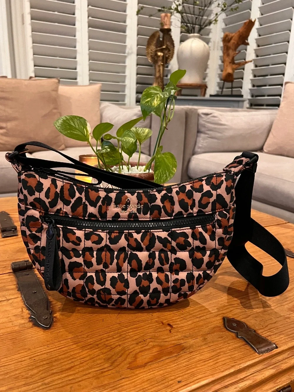 Kate Spade Quilted Leopard Print Sling Bag
